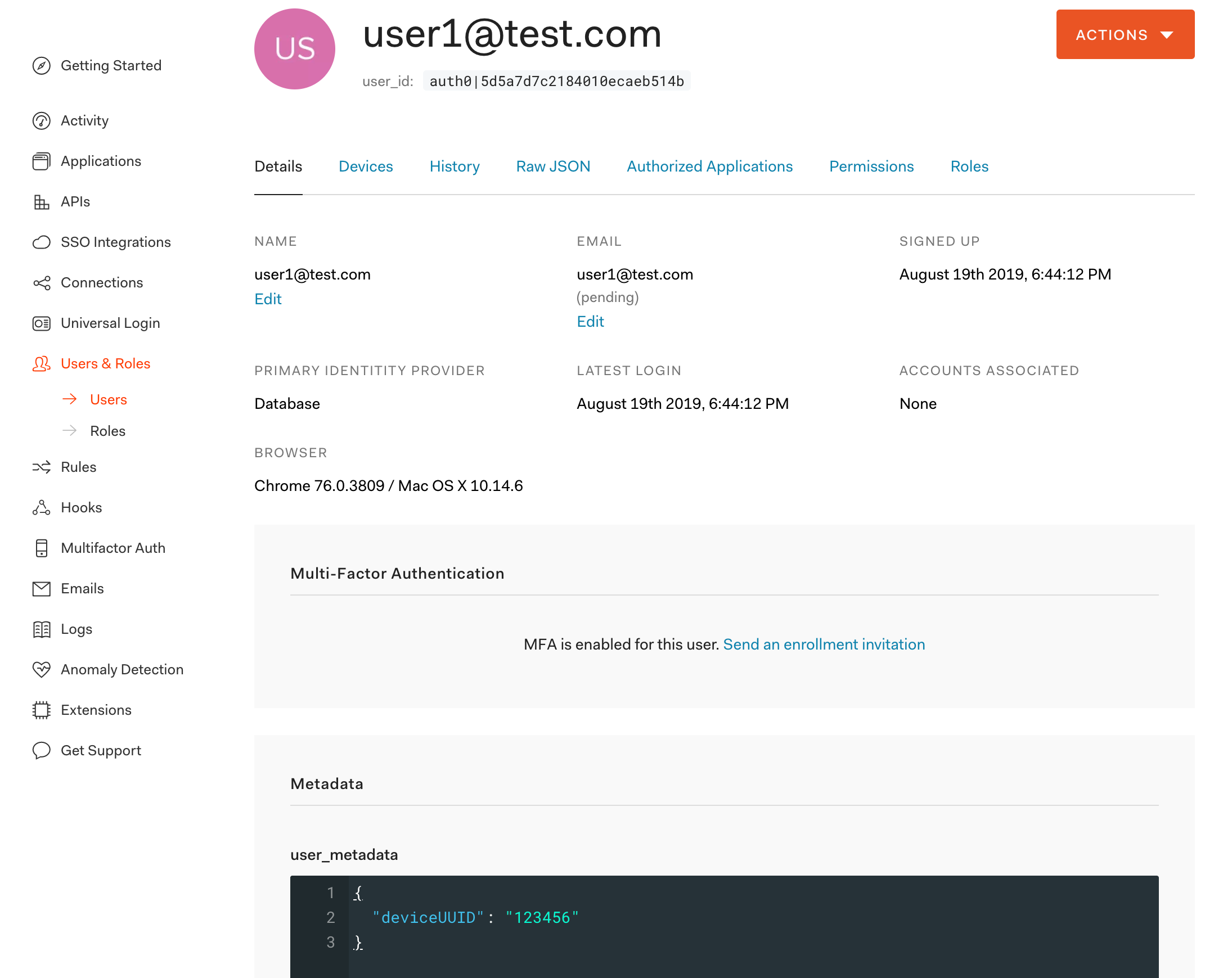 Auth0 User Informations